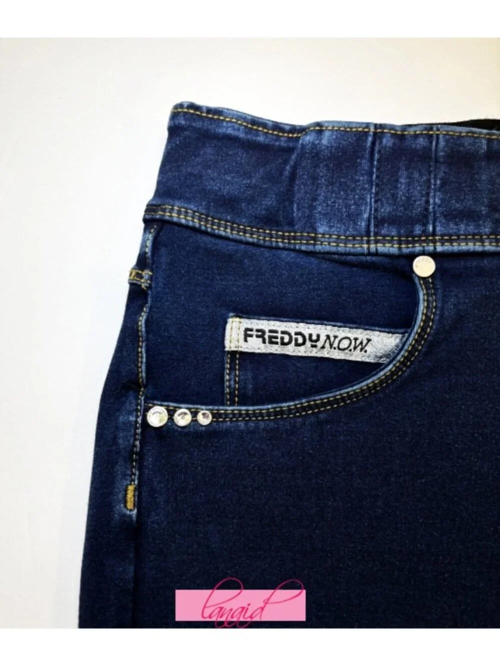 Freddy NOW High Rise Full Length Straight Leg Dark Rinse Hi-Waisted Stretchy S